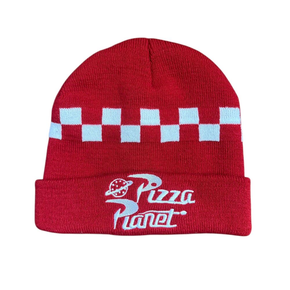 Pizza Planet Toy Story Disney Pixar Beanie Toboggan One Size Red EUC